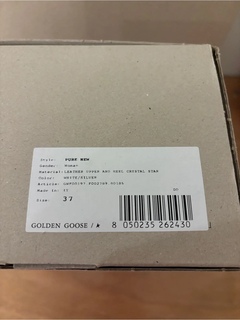 Golden Goose Purestar white leather silver Swarovski crystal star Size 37 Custom - Picture 5 of 6